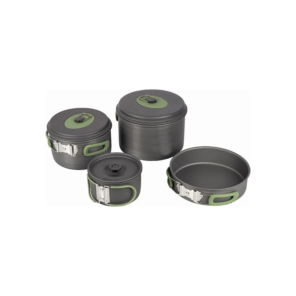 Набір туристичного посуду Bo-Camp Explorer 4 Pieces 21 Hard Anodized Grey/Green (2200241)