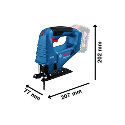 Електролобзик Bosch GST 183-LI безщітковий, 18V, 0-3300об/хв, хід 20мм (без АКБ та ЗП) (0.601.5B7.020)