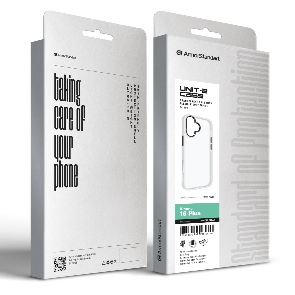 Чохол до мобільного телефона Armorstandart UNIT2 Apple iPhone 16 Plus Matte Clear (ARM79288) Чохол до мобільного телефона Armorstandart UNIT2 Apple iPhone 16 Plus Matte Clear (ARM79288)