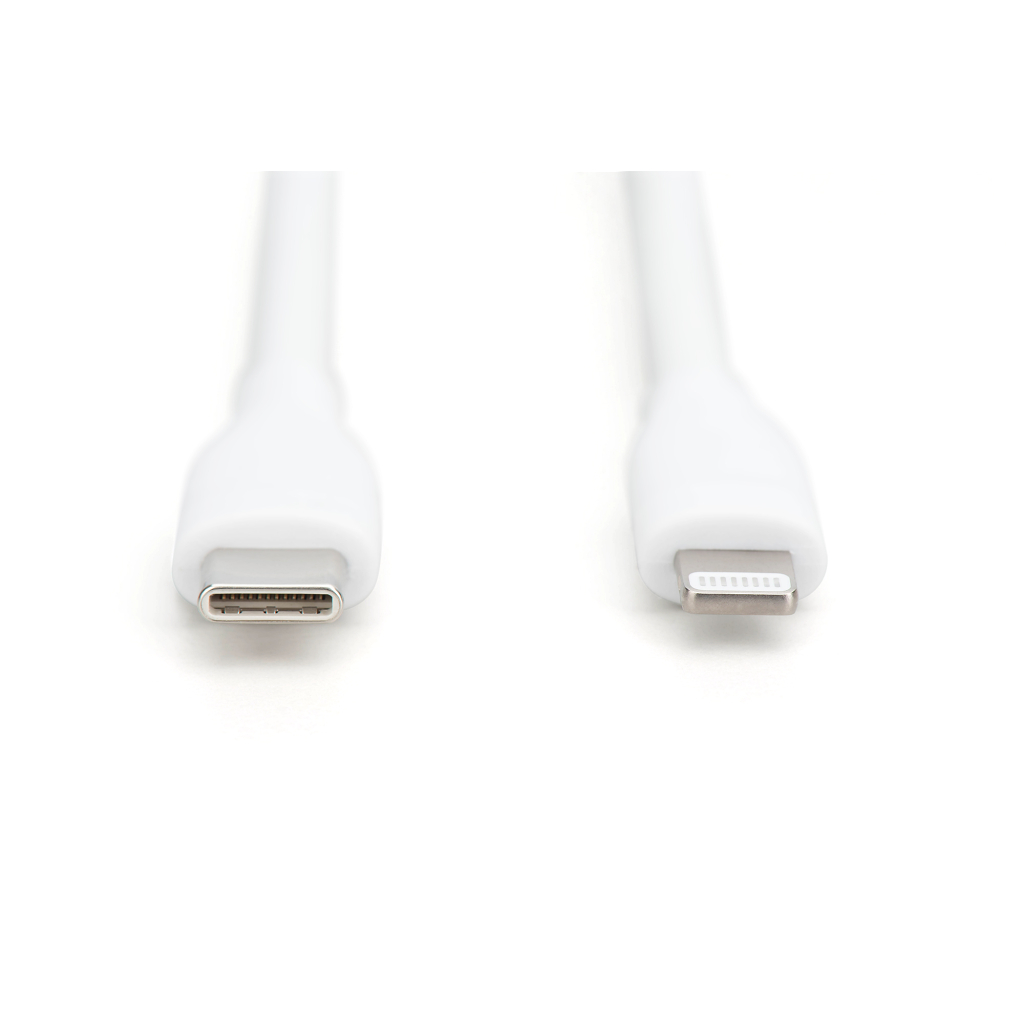 Дата кабель USB-C to Lightning 1.0m USB 2.0 60W silicone white Digitus (AK-600110-010-W)