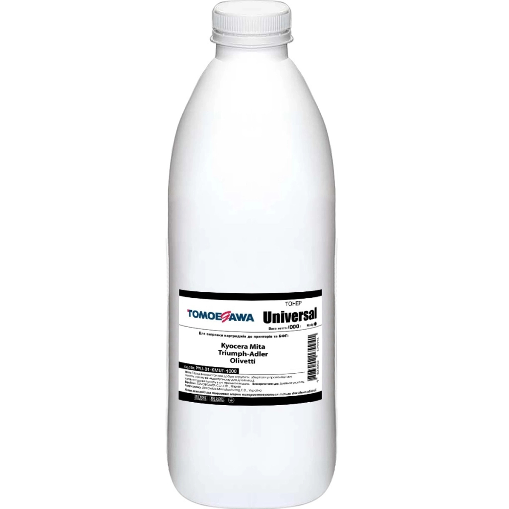 Тонер Kyocera Mita/Triumph-Adler/Olivetti 1кг Black фасовка Tomoegawa (PYU-01-KMUT-1) Тонер Kyocera Mita/Triumph-Adler/Olivetti 1кг Black фасовка Tomoegawa (PYU-01-KMUT-1)