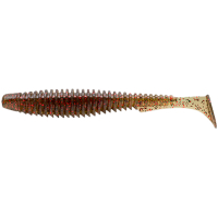 Fishing silicone FishUP U-Shad 2.5" 045 - Green Pumpkin/Red&Black (9pcs/pack) (1864.02.31)