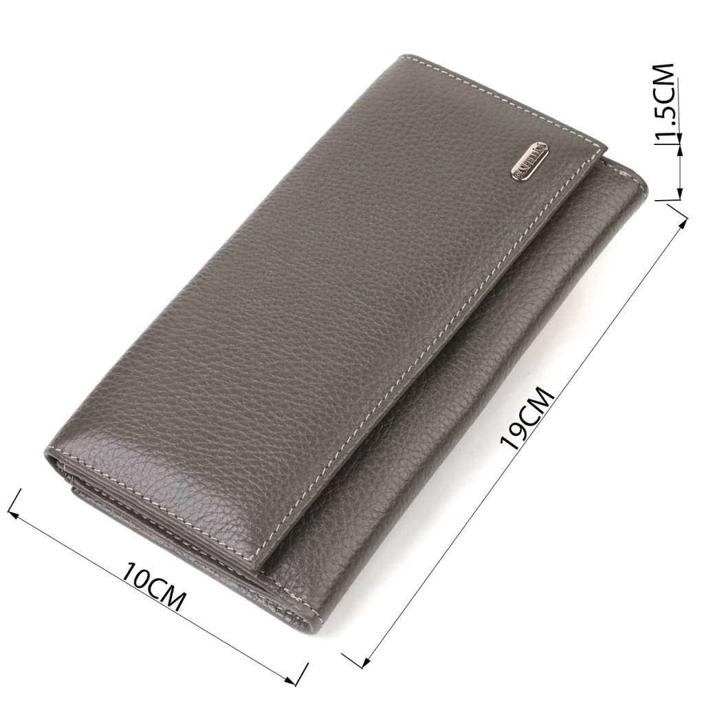 Портмоне Canpellini З натуральної шкіри флотар Сіре (21851)