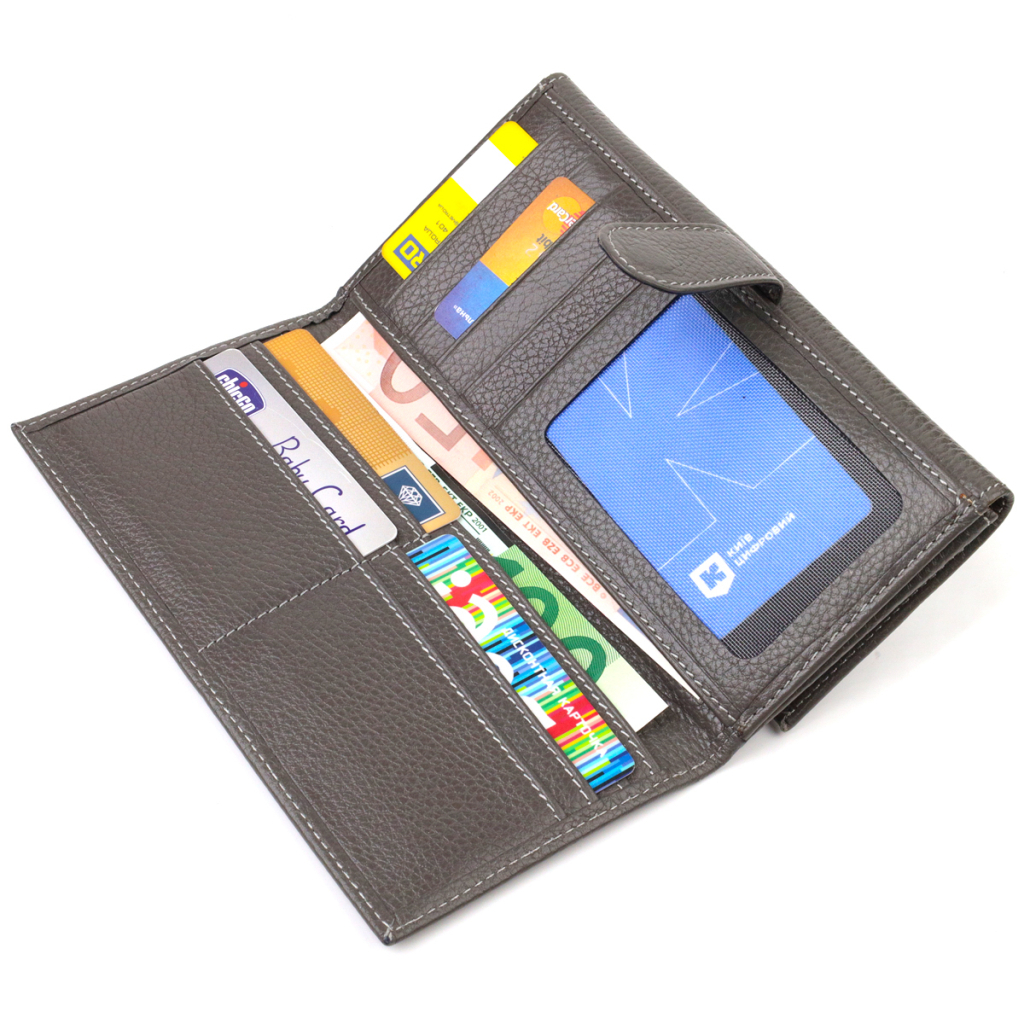 Портмоне Canpellini З натуральної шкіри флотар Сіре (21851)