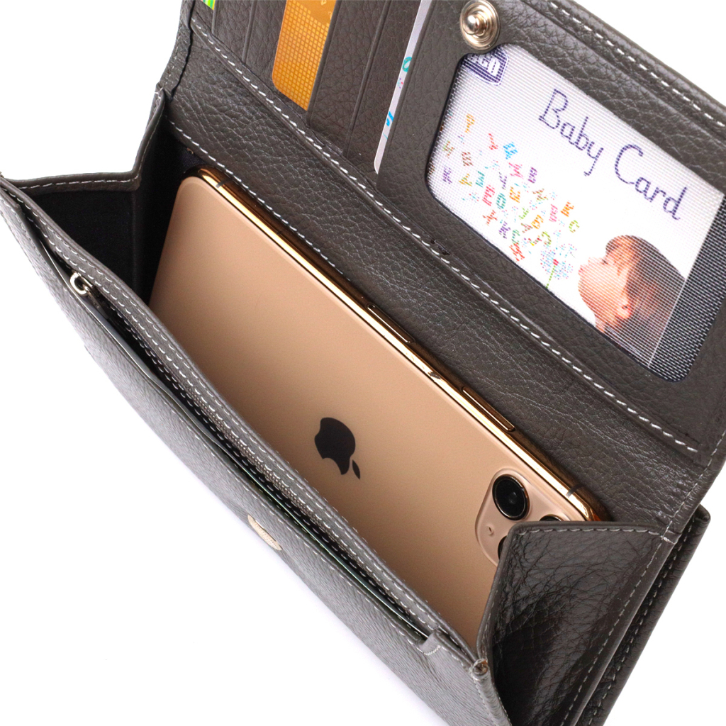 Портмоне Canpellini З натуральної шкіри флотар Сіре (21851)