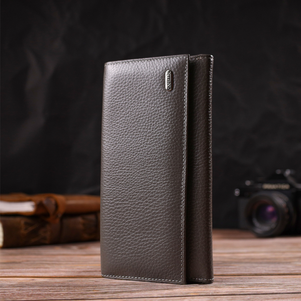 Портмоне Canpellini З натуральної шкіри флотар Сіре (21851)