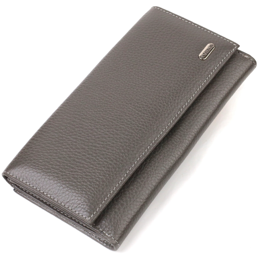 Портмоне Canpellini З натуральної шкіри флотар Сіре (21851)