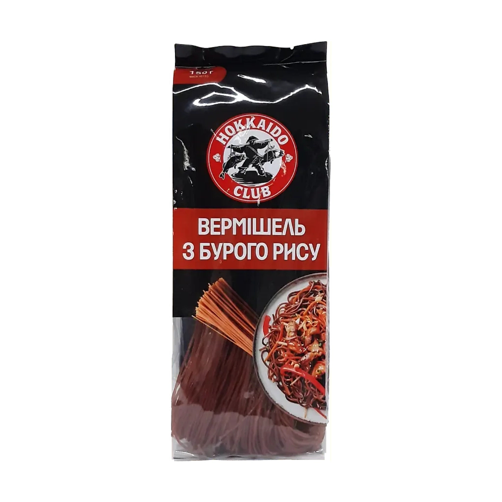 Макарони Hokkaido Club Вермішель з бурого рису 150 г (4820172442912) Макарони Hokkaido Club Вермішель з бурого рису 150 г (4820172442912)