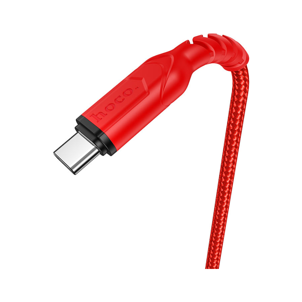 Дата кабель USB 2.0 AM to USB-C 1.0m 3A nylon X59 red HOCO (6931474744937) Дата кабель USB 2.0 AM to USB-C 1.0m 3A nylon X59 red HOCO (6931474744937)