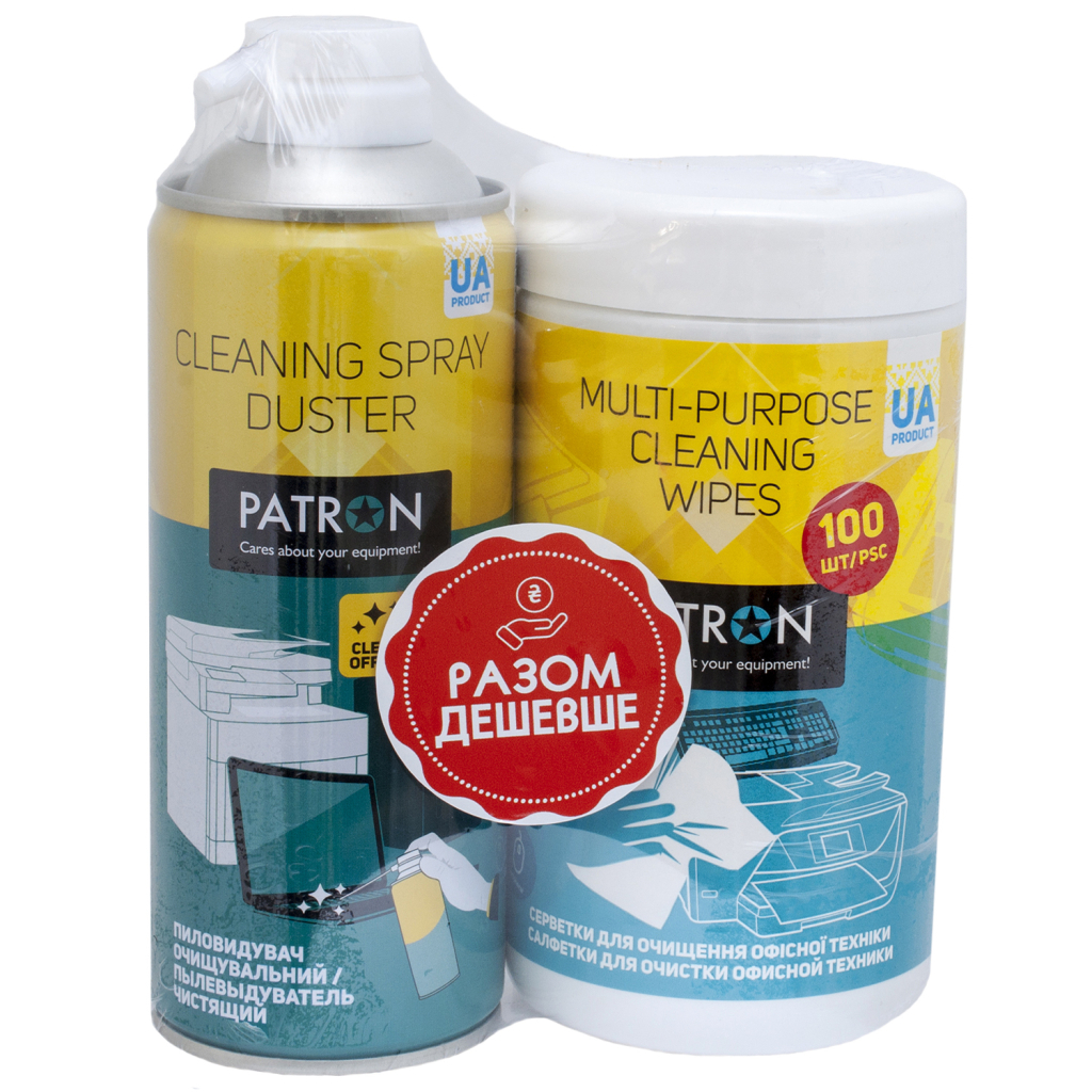Стиснене повітря для чистки Patron spray duster 400ml F3-020 + wipes F3-028 (CS-PN-BUNDL-2) Стиснене повітря для чистки Patron spray duster 400ml F3-020 + wipes F3-028 (CS-PN-BUNDL-2)