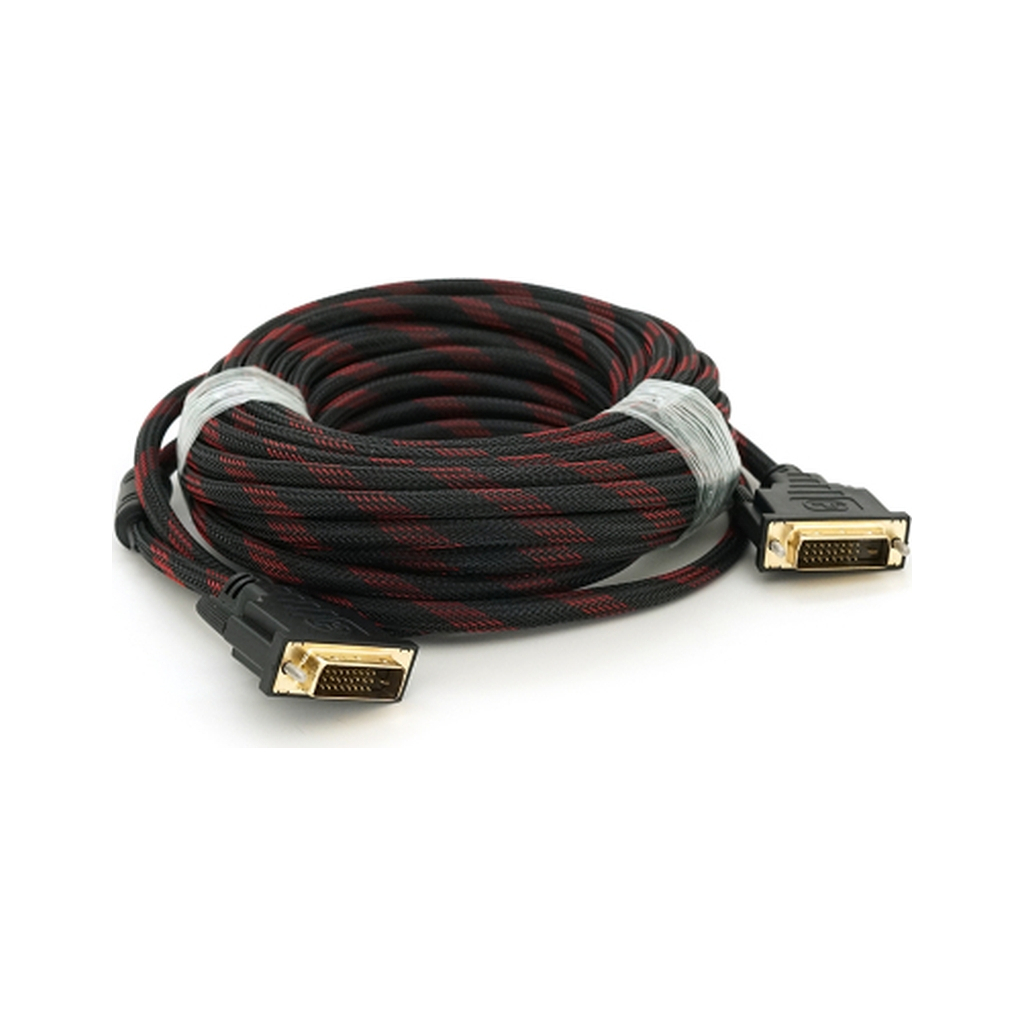 Кабель мультимедійний DVI M to DVI M 10.0m 24+1pin black/red Merlion (YT-DVI(M)/(M)NY/RD-10m) Кабель мультимедійний DVI M to DVI M 10.0m 24+1pin black/red Merlion (YT-DVI(M)/(M)NY/RD-10m)