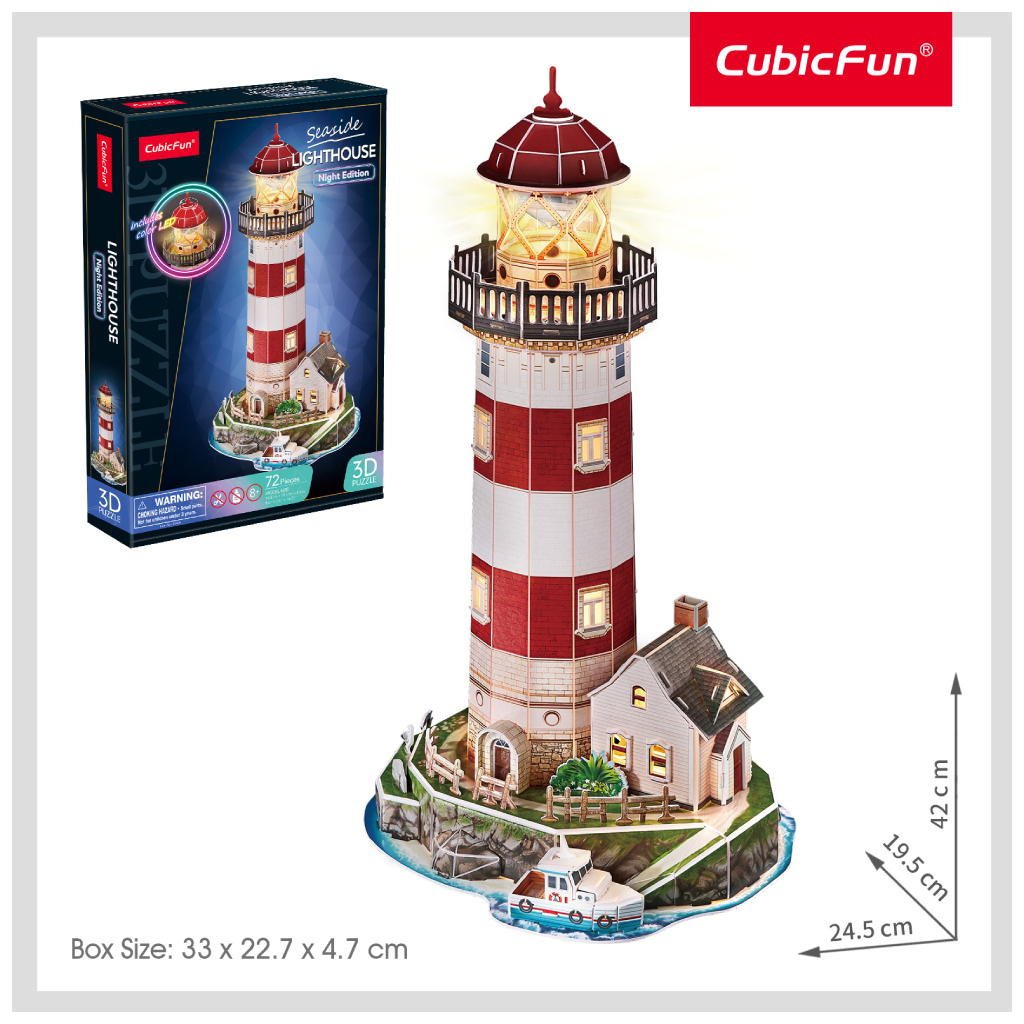 Пазл Cubic Fun тривимірний Night edition Маяк із LED-підсвічуванням (L540h) Пазл Cubic Fun тривимірний Night edition Маяк із LED-підсвічуванням (L540h)