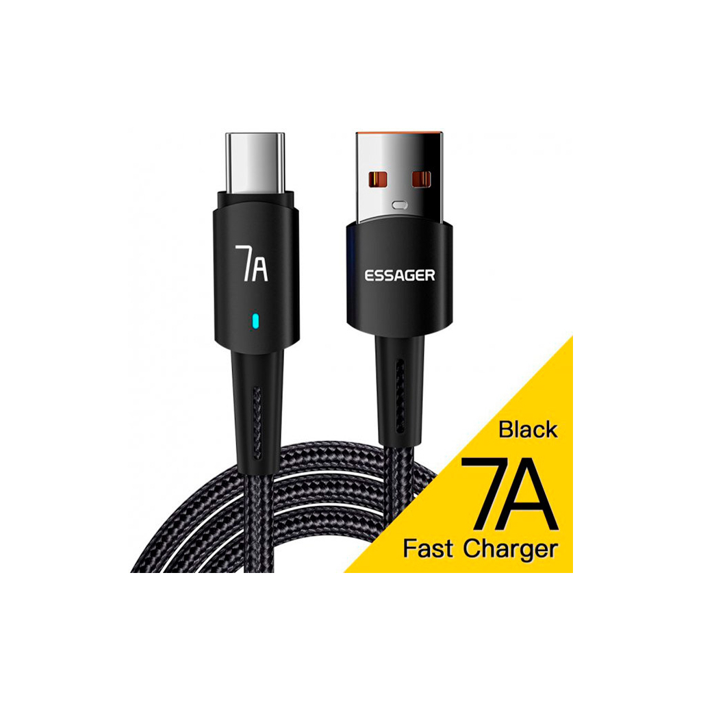Дата кабель USB 2.0 AM to USB-C 1.0m 100W black Essager (EXC7A-CG01-P) Дата кабель USB 2.0 AM to USB-C 1.0m 100W black Essager (EXC7A-CG01-P)