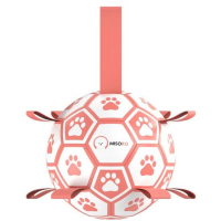 MISOKO&CO dog toy Inflatable ball in the shape of a soccer ball white with pink 18.5 cm (KINMSK70110)