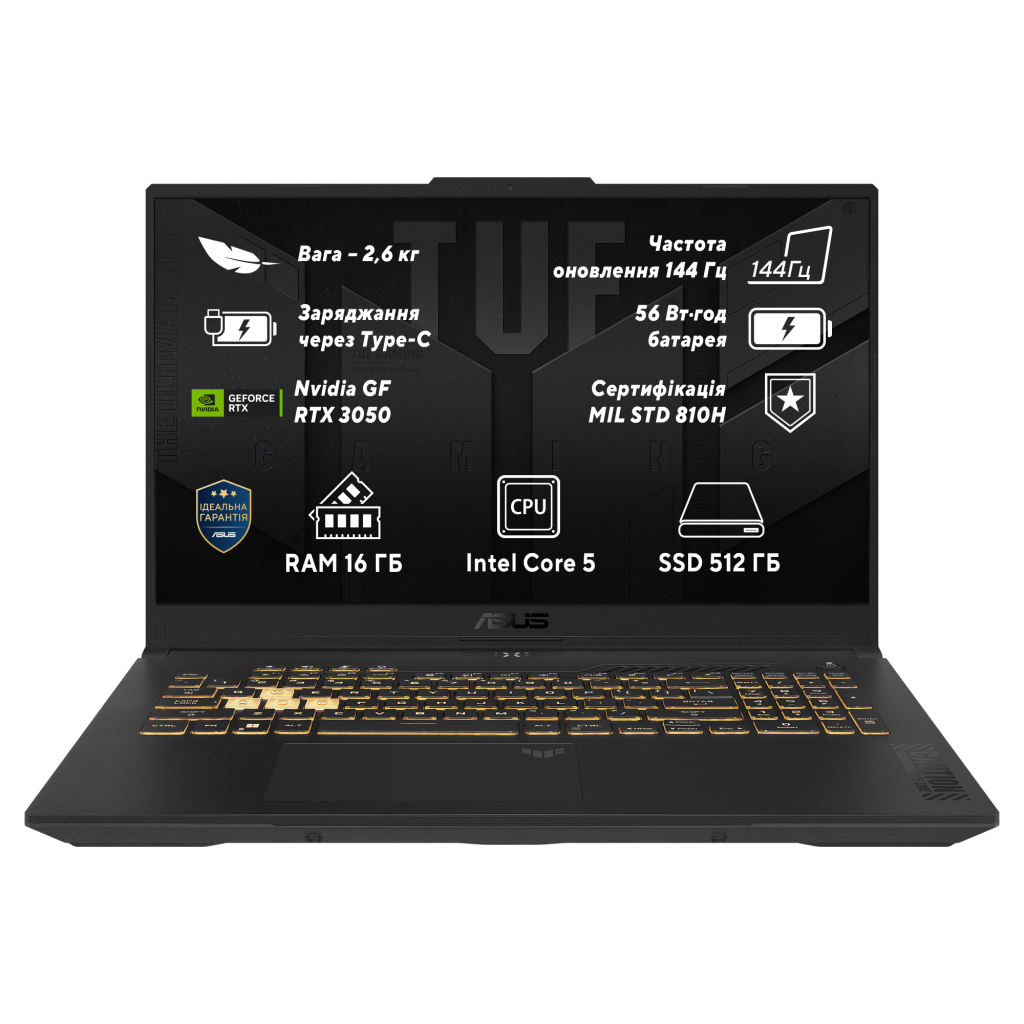 Ноутбук ASUS TUF Gaming F17 FX707VJB-HX063 (90NR0MY5-M002H0)