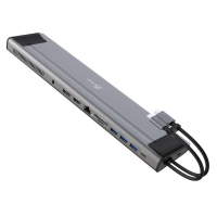 Port replicator J5create Dock-Station USB-C 10Gbps, 12-in-1 (M2 slot NVMe/hub/HDMI/DP/PD/cartridge/LAN) (JCD552-N)