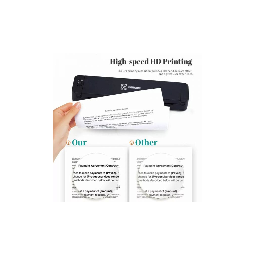 Принтер етикеток UKRMARK P832, A4, 300 dpi, wireless, Bluetooth USB Type-C, black (900347) Принтер етикеток UKRMARK P832, A4, 300 dpi, wireless, Bluetooth USB Type-C, black (900347)