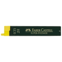 Lead for mechanical pencil Faber-Castell Super-Polymer 2H (diameter 0.35 mm), 12 pieces in a pencil case (27658)
