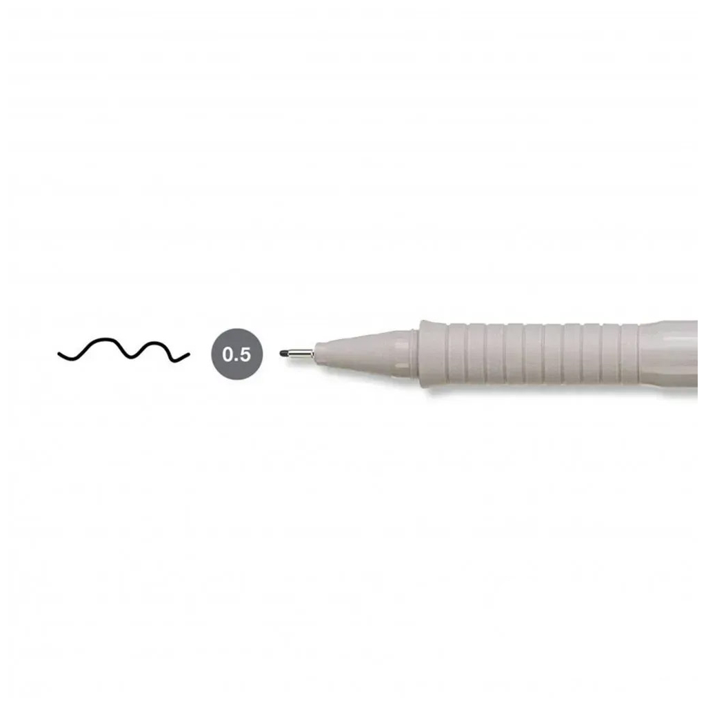 Лайнер Faber-Castell ручка капілярна для графічних робіт Ecco Pigment, діаметр 0,5 мм, колір чорний (6045)