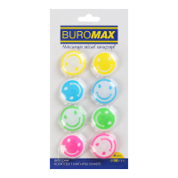 Магніт Buromax набір SMILE, 8 шт 30 мм (BM.0044)