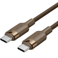 Дата кабель USB-C to USB-C 1.0m 5A magnetic aluminum alloy titanium gold Vention (TSAJF)