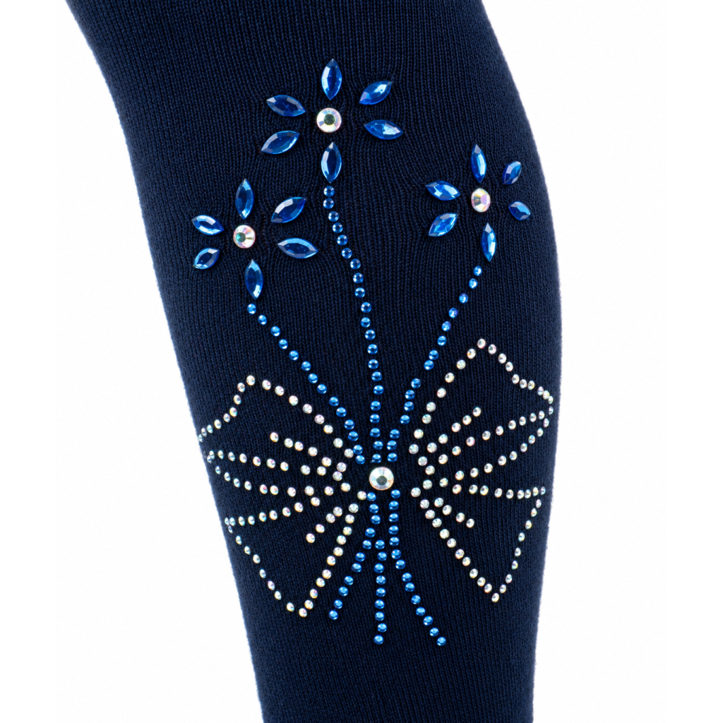 Колготки дитячі BNM з квітами зі страз (M0C0302-1163-3G-blue) Колготки дитячі BNM з квітами зі страз (M0C0302-1163-3G-blue)