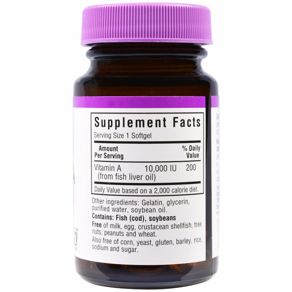 Вітамін Bluebonnet Nutrition Вітамін А 10000, 100 желатинових капсул (BLB-00298)