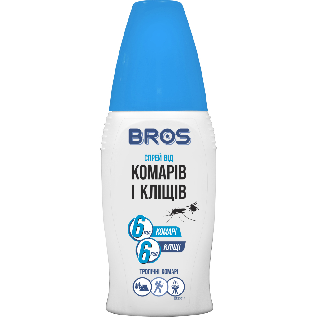 Спрей від комах Bros від комарів і кліщів 100 мл (5904517065154)