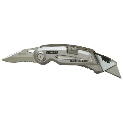 Ніж монтажний Stanley QUICKSLIDE SPORT UTILITY KNIFE складаний з двома лезами (0-10-813)