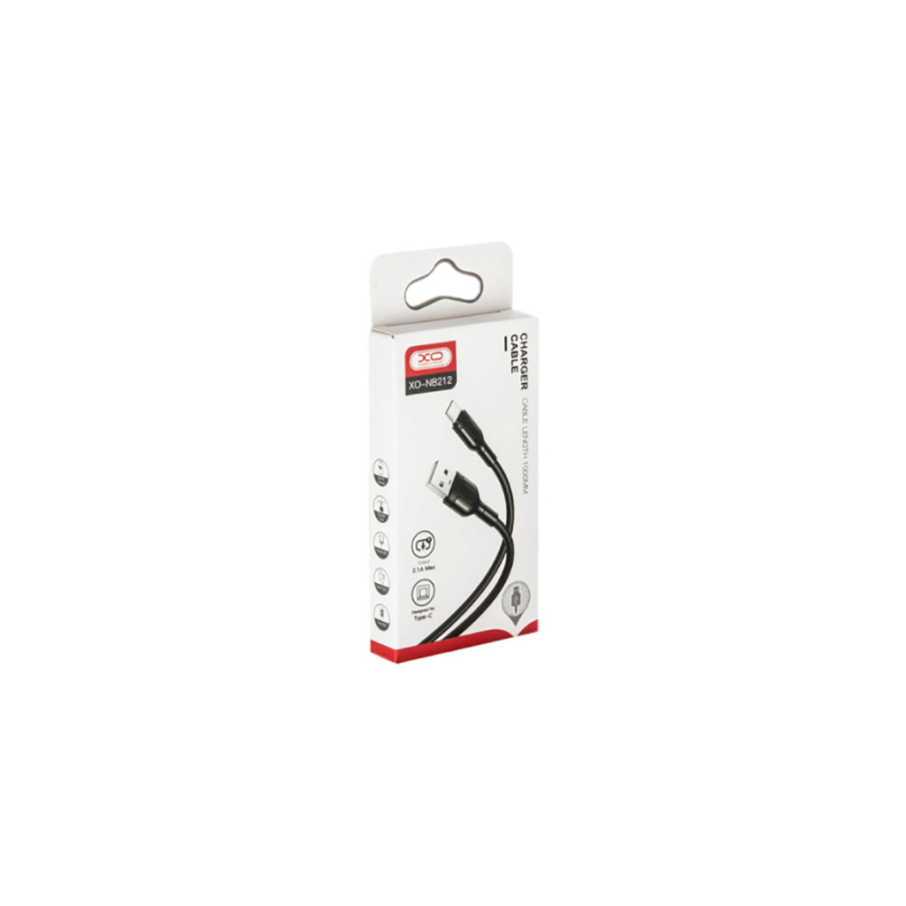 Дата кабель USB 2.0 AM to USB-C 1.0m 2.1A Black XO (XO-NB212c-BK)