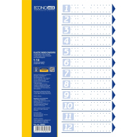Economix A4 plastic page divider, 12 sections, color (E30808)
