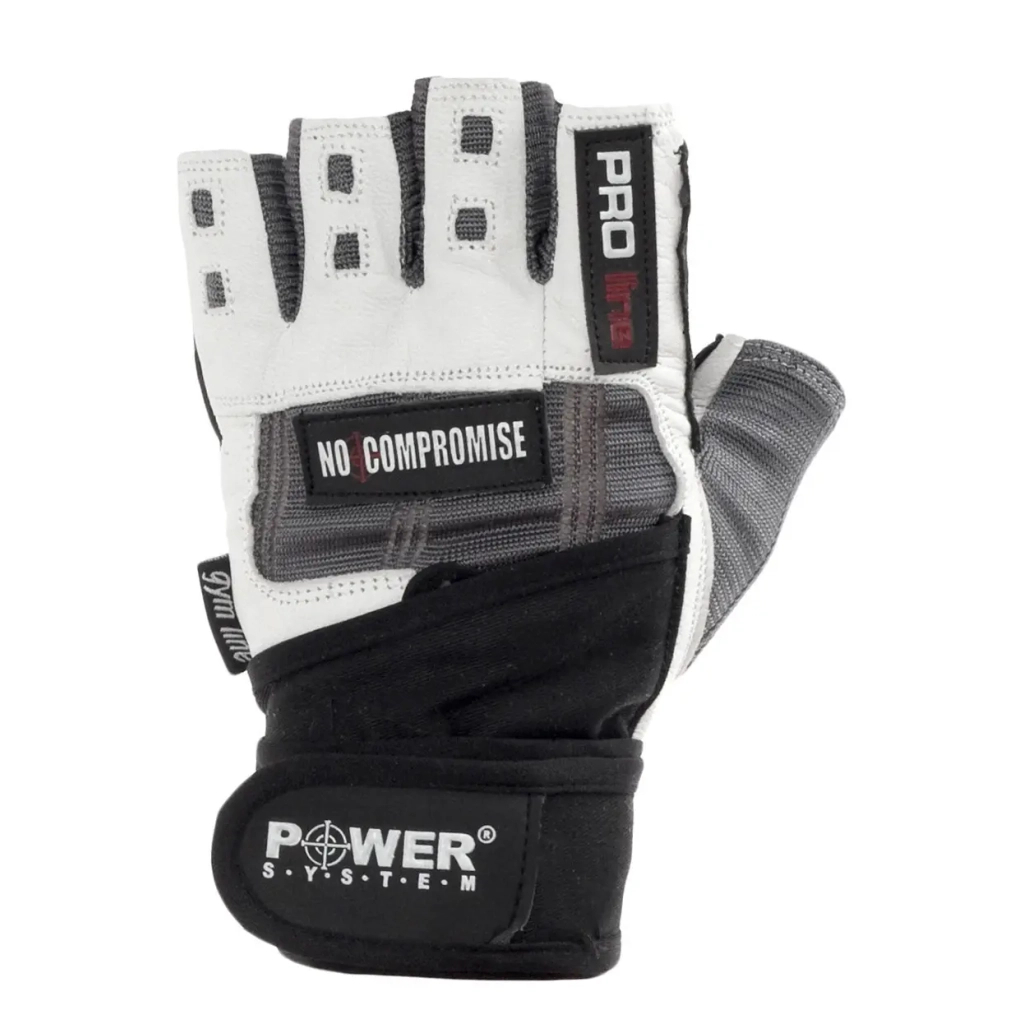 Рукавички для фітнесу Power System No Compromise PS-2700 Grey/White M (PS-2700_M_Grey-White)