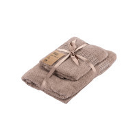 ARDESTO towel set of terry Lotus 2 pcs 50x90 cm indigo, 70x140 cm, 100% cotton, beige (ART2357NS)