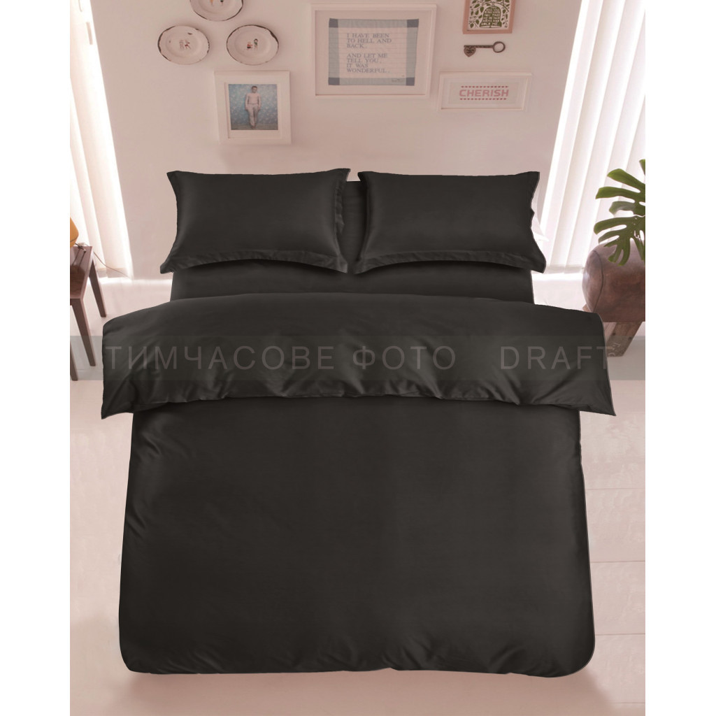 Постільна білизна Ardesto Mix&Match Premium сатин чорний євро 200х220 (ART2022SL) Постільна білизна Ardesto Mix&Match Premium сатин чорний євро 200х220 (ART2022SL)