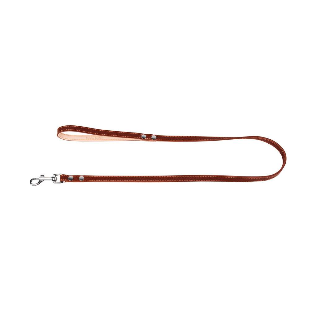 Повідець для собак Collar подвійний з прошивкою Ш 20 мм Д 122 см коричневий (04746)