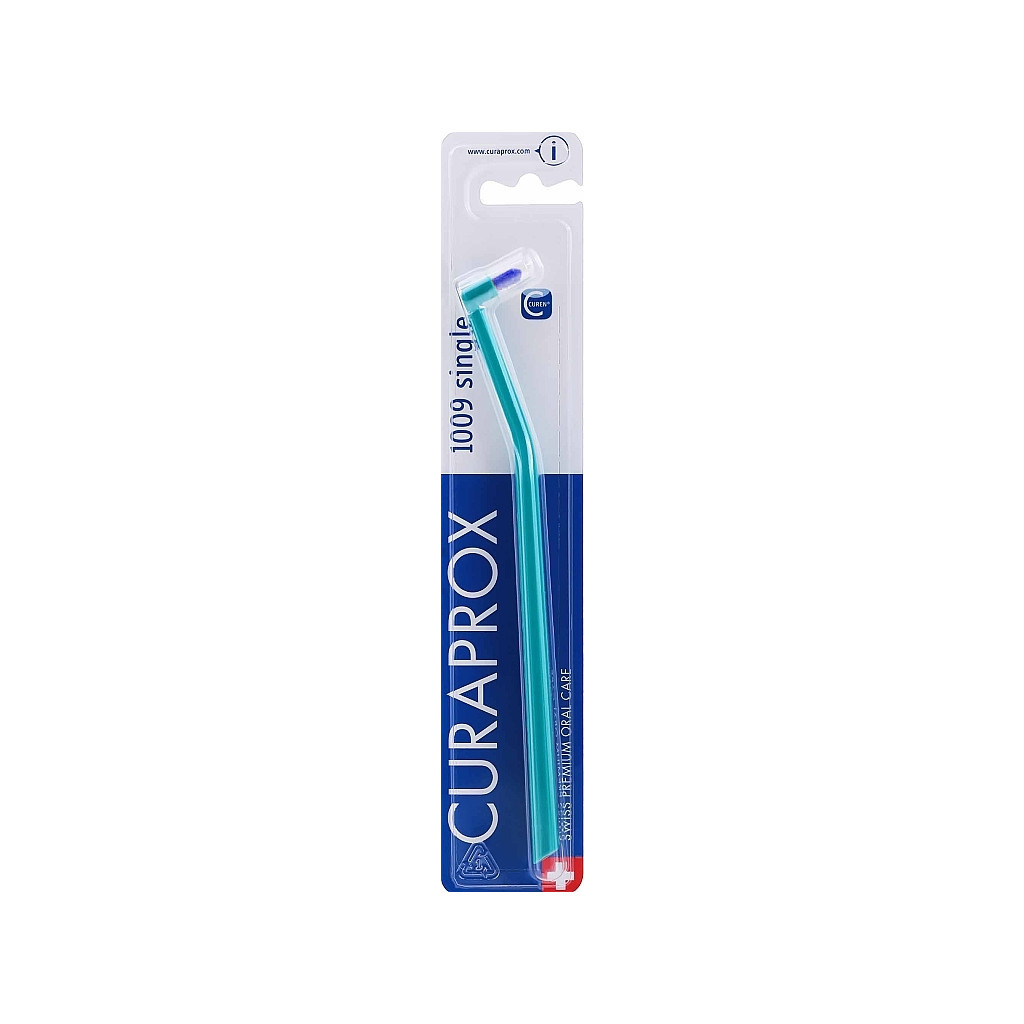 Зубна щітка Curaprox CS 1009 Single & Sulcular 9 мм Монопучкова Бірюзова (CS 1009-05)