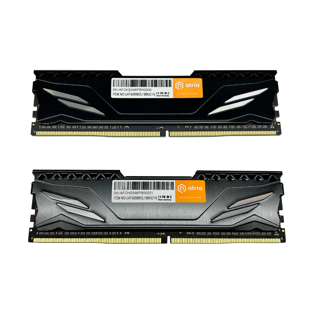 Модуль пам'яті для комп'ютера DDR4 16GB (2x8GB) 2666 MHz Fly Black ATRIA (UAT42666CL19BK2/16)