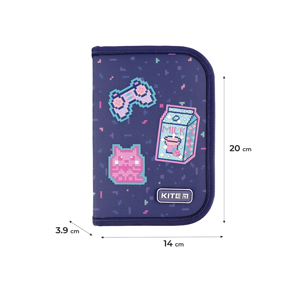 Пенал Kite Pixel Love K24-622-5, 1 відділення, 2 відвороти (K24-622-5)