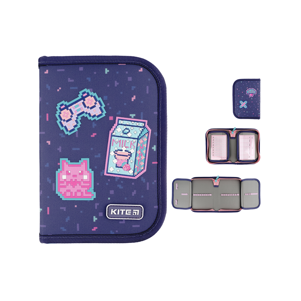 Пенал Kite Pixel Love K24-622-5, 1 відділення, 2 відвороти (K24-622-5)
