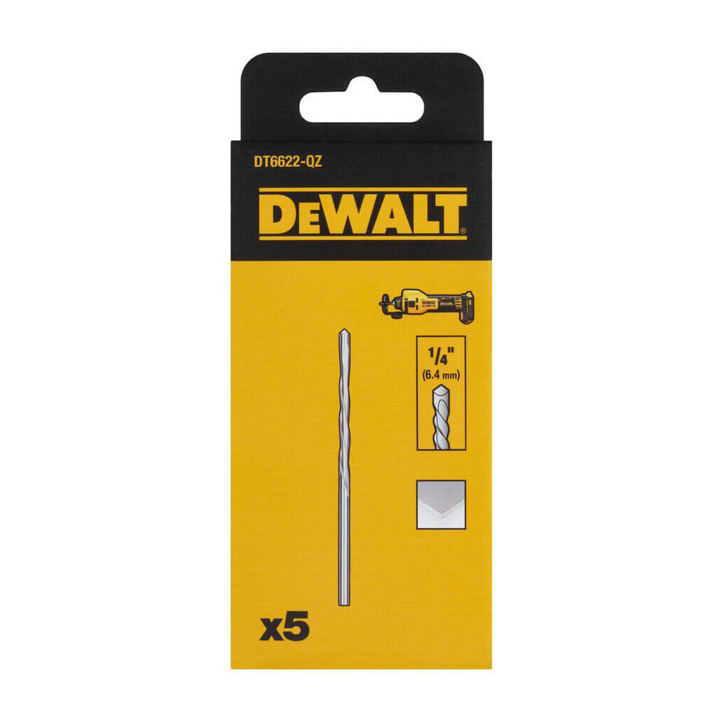 Фреза DeWALT для гіпсокартону хвостовик 1/4", 5 шт. (DT6622)