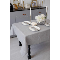 Tablecloth Provence festive Pearl Silver 132x220 cm (037598)