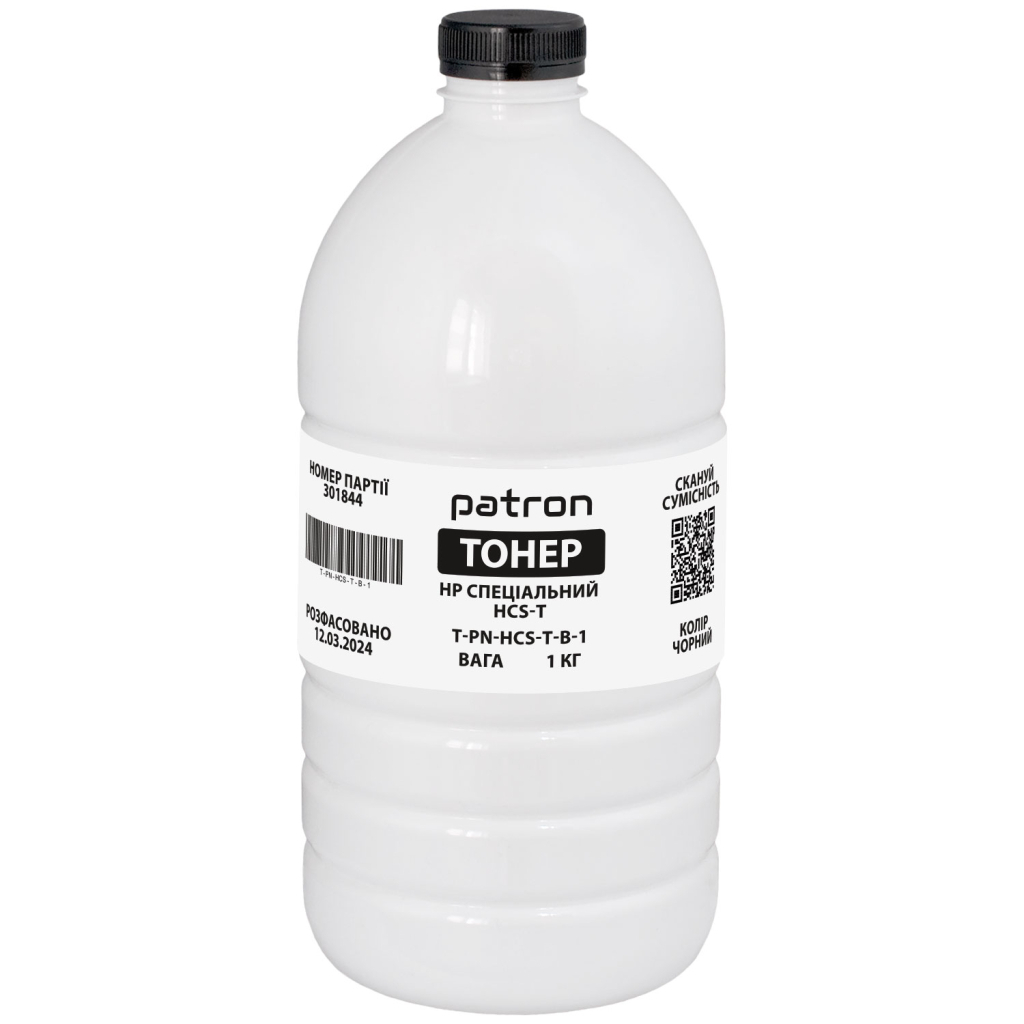 Тонер HP HCS-T, 1 кг, black Patron (PN-HCS-T-B-1) Тонер HP HCS-T, 1 кг, black Patron (PN-HCS-T-B-1)