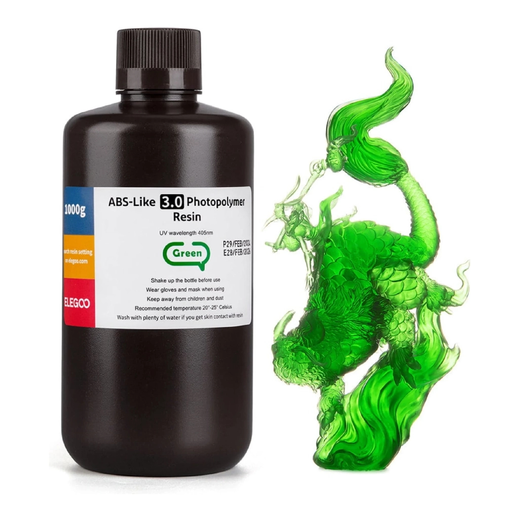 Фотополімерна смола ELEGOO Resin, ABS-like 3.0 1кг, clear green (50.103.0155)