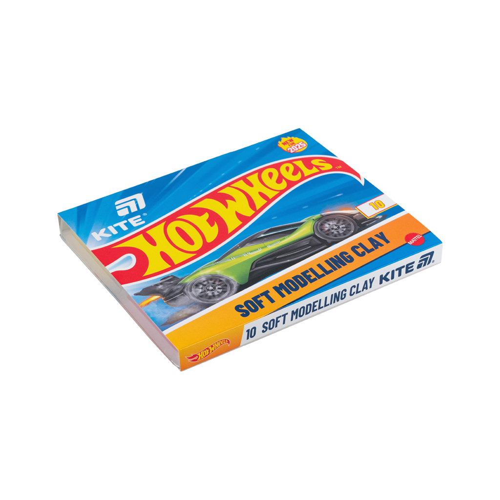 Пластилін Kite Hot Wheels восковий, 10 кольорів, 200 г (HW25-084) Пластилін Kite Hot Wheels восковий, 10 кольорів, 200 г (HW25-084)