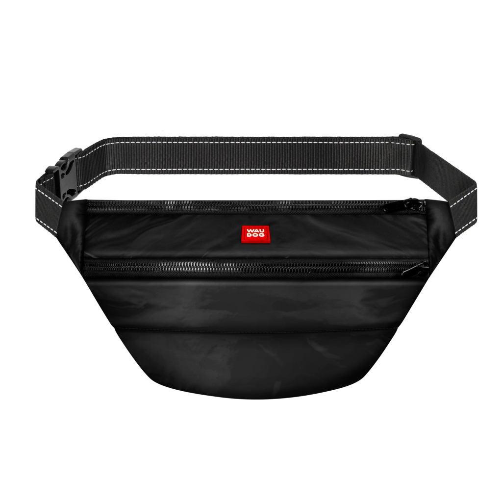 Поясна сумка-бананка для собак WAUDOG Family 33х17х10 см чорна (56891)