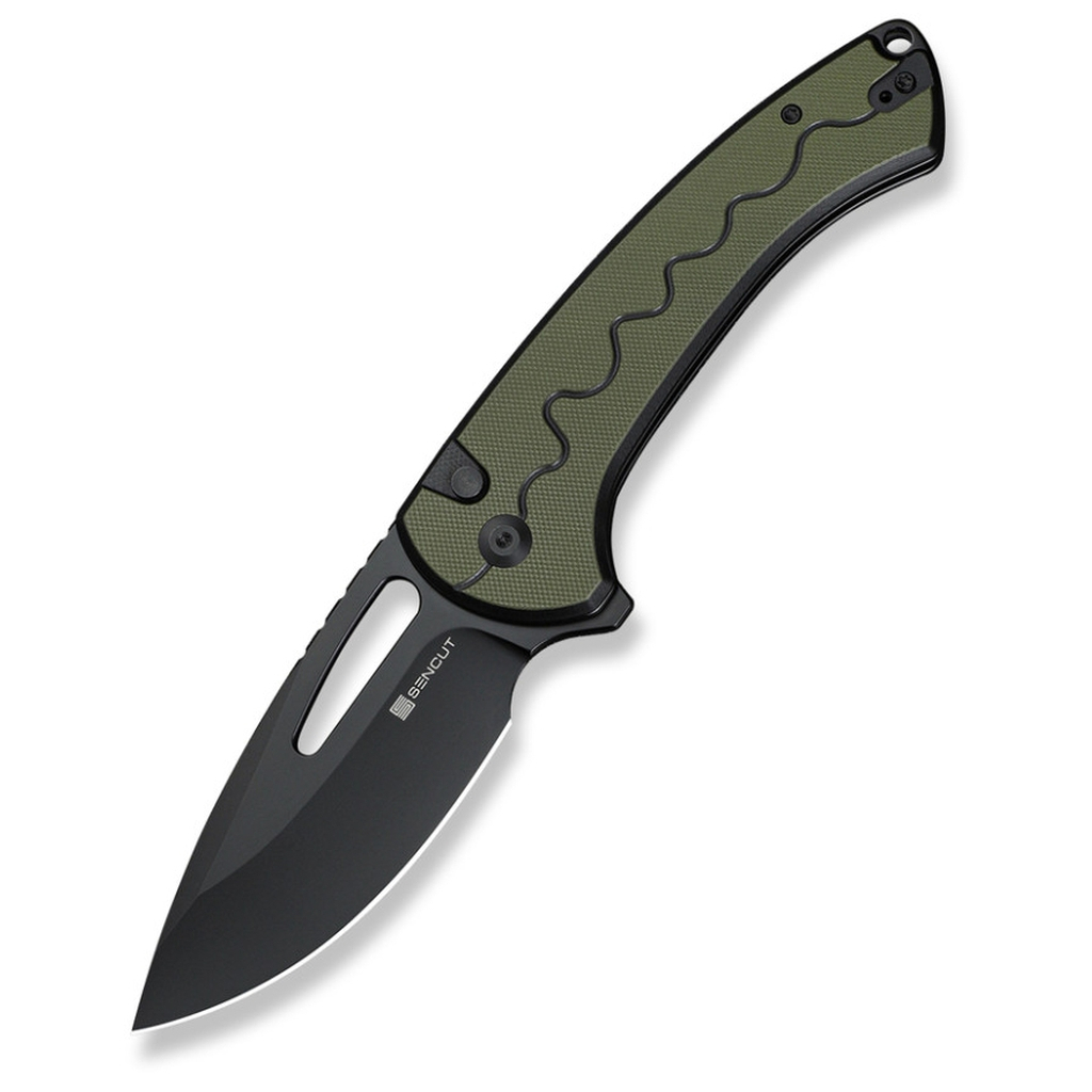 Ніж Sencut Squiggy, Black/Green G10, Darkwash (S24082A-2)