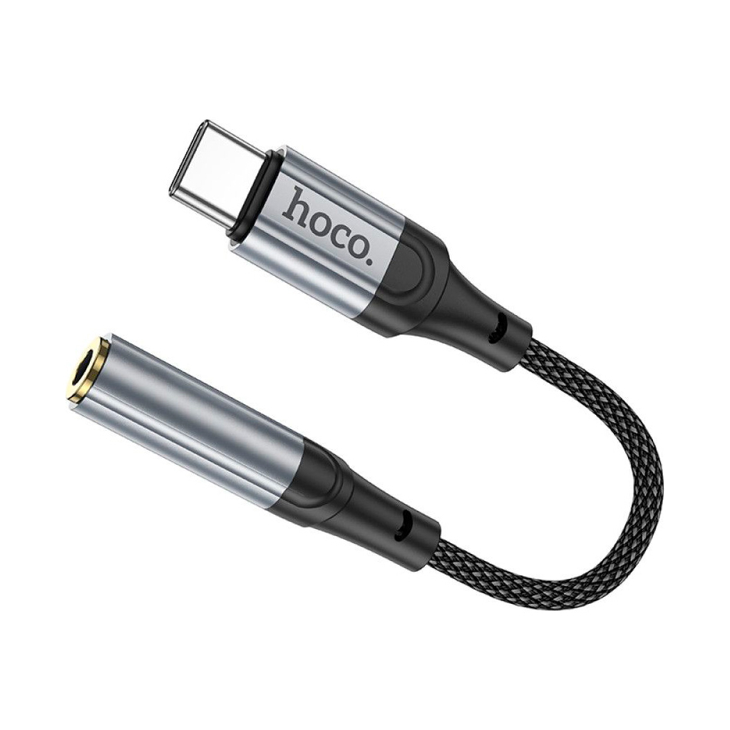 Перехідник USB-C to 3.5mm F 0.12m Black HOCO (6942007608886) Перехідник USB-C to 3.5mm F 0.12m Black HOCO (6942007608886)