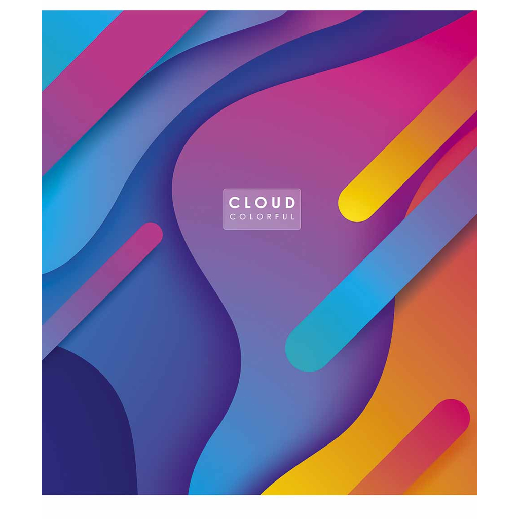 Зошит Школярик Cloud colorful 48 аркушів лінія (048-3161L)