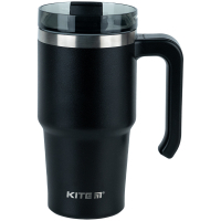 Thermal mug Kite with handle 600 ml black (K24-1207-1)