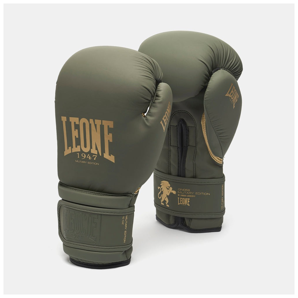 Боксерські рукавички Leone GN059G Military Edition Green 12 унцій (GN059G_Green_12oz)